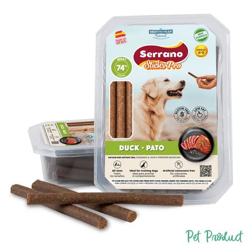 Serrano Sticks Pro Duck – Friandises pour chiens 70 % viande de canard et jambon Serrano, sans gluten
