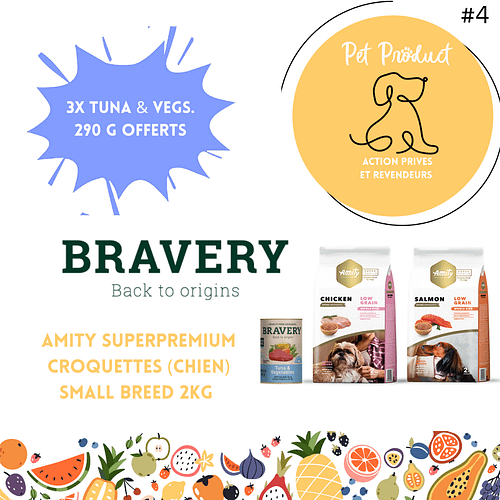 Amity SuperPremium Small Breed 2kg – Croquettes chien avec 3x Tuna & Vegs offerts – Action octobre 2025 PetProduct.ch