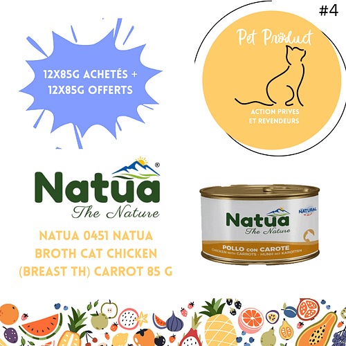 Natua Broth Cat Chicken 85g – Offre 12 achetés = 12 offerts octobre 2025 PetProduct.ch