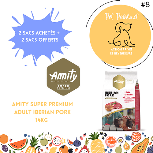 Amity Super Premium Iberian Pork 14kg – Offre 2+2 octobre 2025 PetProduct.ch