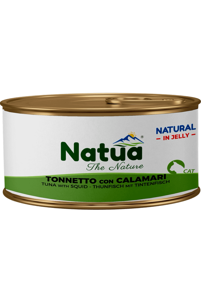0015 Natua Natural in jelly cat (Thon et Calamar 85g) Cat Jelly Cans Tuna with Squid