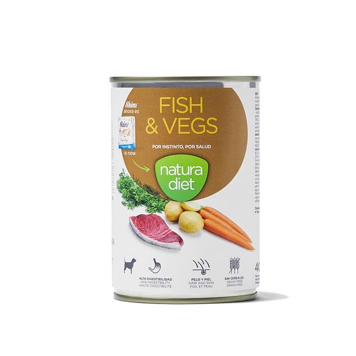 12x400g Boite Chien Natura Diet Adult Fish & Vegs (anciennement Mhims)
