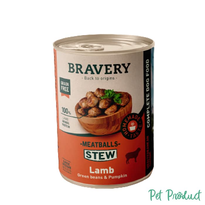 Bravery Dog Wet MeatBalls Boulettes de viande Agneau, Haricots Verts & Citrouille