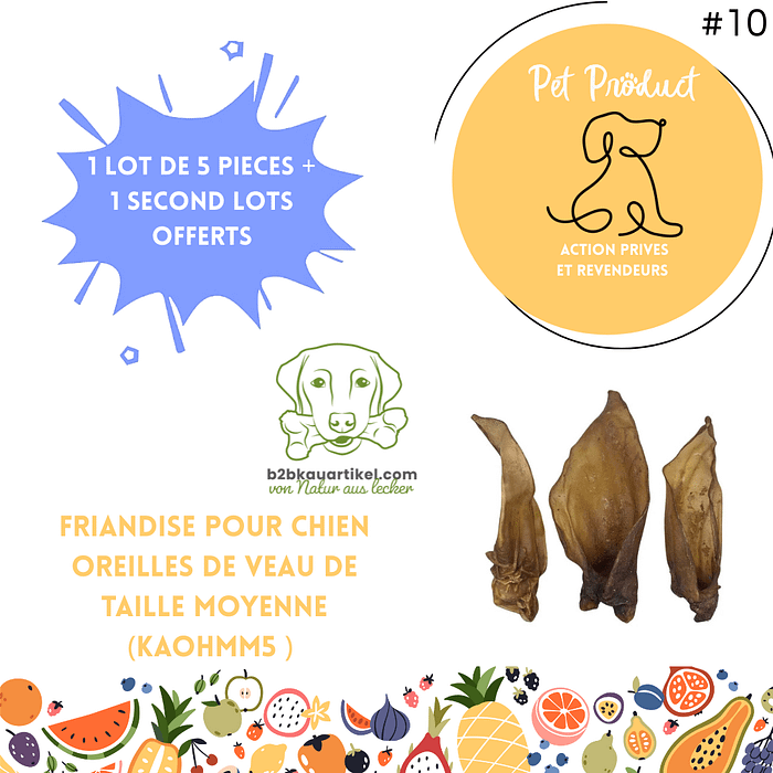 Kauartikel Oreilles de Veau Moyennes Chien – Offre 5+5 octobre 2025 PetProduct.ch