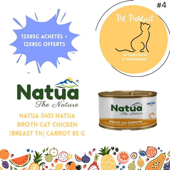 Natua Broth Cat Chicken 85g – Offre 12 achetés = 12 offerts octobre 2025 PetProduct.ch