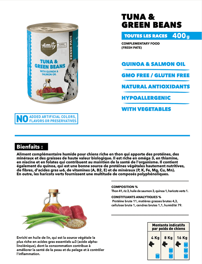 Amity Dog Wet Food Tuna & Green Beans 400g – Image 2