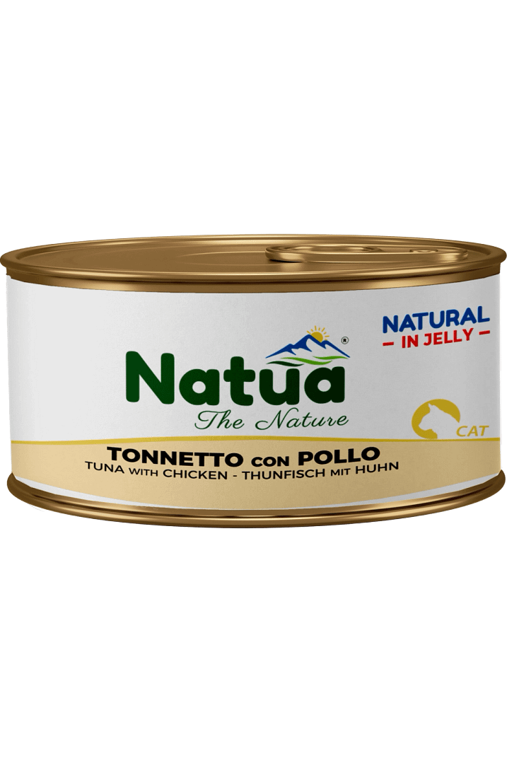 0004 Natua Natural in jelly cat Thon avec Poulet 85g) Cat Jelly Cans Tuna with chicken