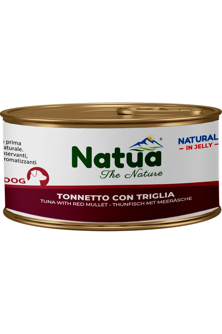 0554 Natua Natural in jelly dog (150g Thon et Rouget) Dog Jelly Cans Tuna with Red Mullet