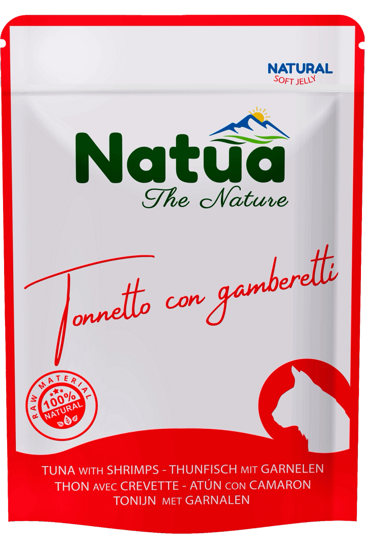 0602 Natua Natural in jelly cat (Thon avec Crevettes 70g) Cat Jelly Pouch Tuna with Shrimps