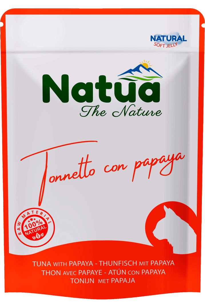 0607 Natua Natural in jelly cat (Thon avec Papaye 70g) Cat Jelly Pouch Tuna with Papaya