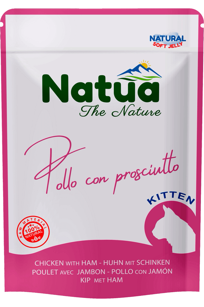 0640 Natua Natural in jelly cat (Chaton Poulet avec Jambon 70g) Cat Jelly Pouch Kitten Chicken with Ham