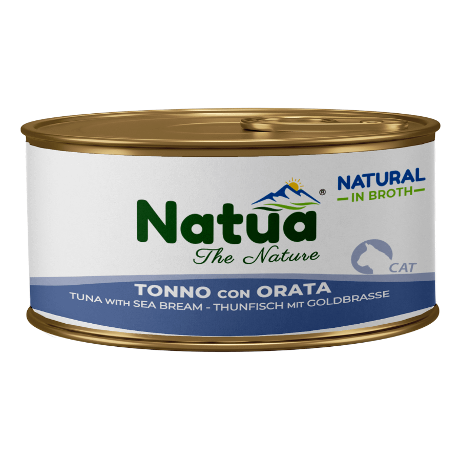 0403 Natua Natural in Broth cat (Thon et Daurades 85g) Cat Broth Cans Tuna with Seabream